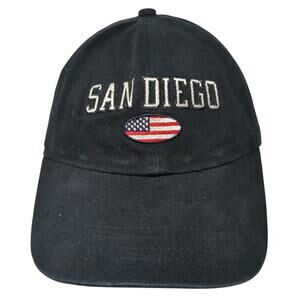 San Diego U.S. Flag Slideback Baseball Cap Black One Size Adjustable Mv Sport